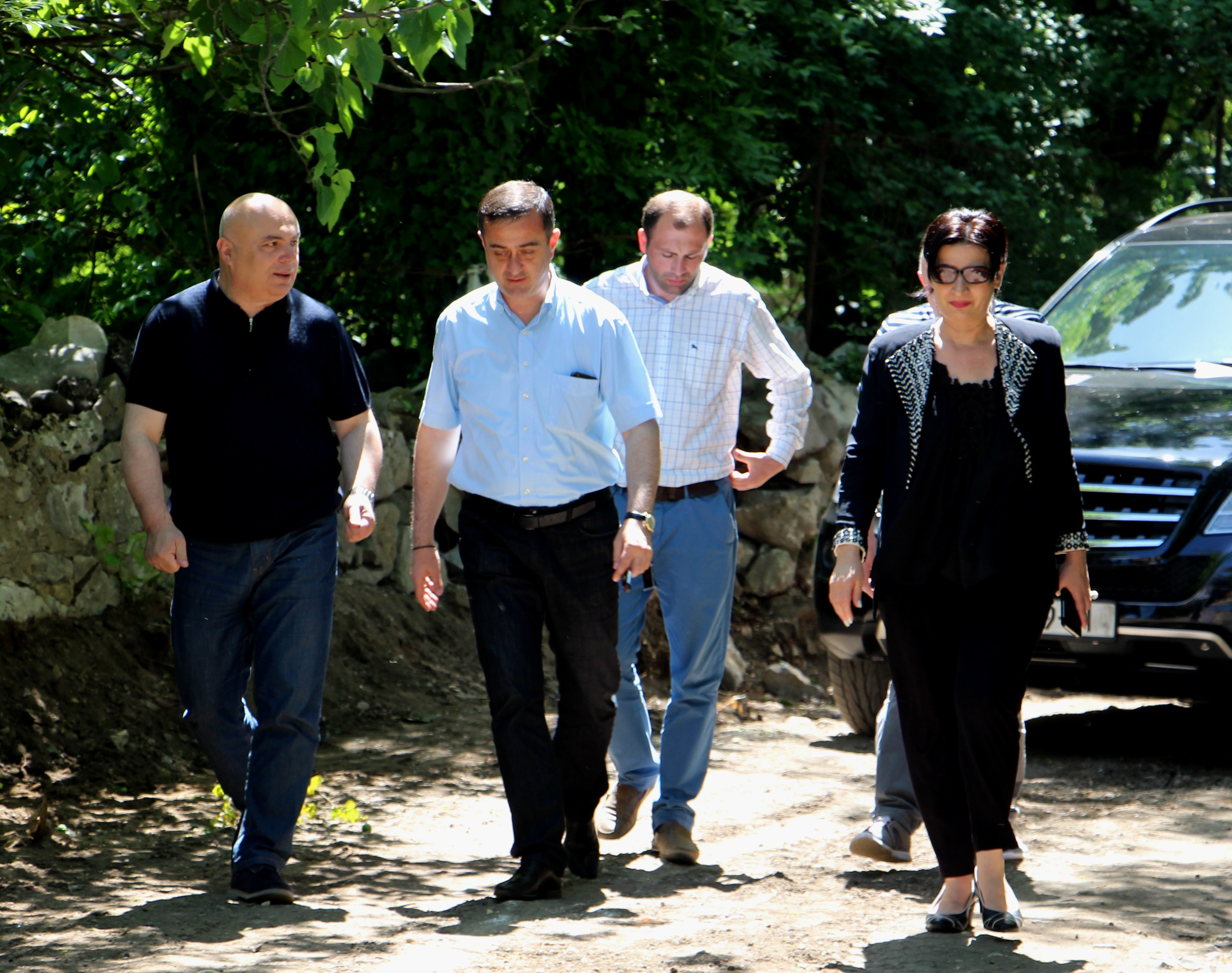 The chairman of city council  Nikoloz Lataria inspected infrastructure works together with Ramaz Chkhikvadze and Marekhi Nizharadze