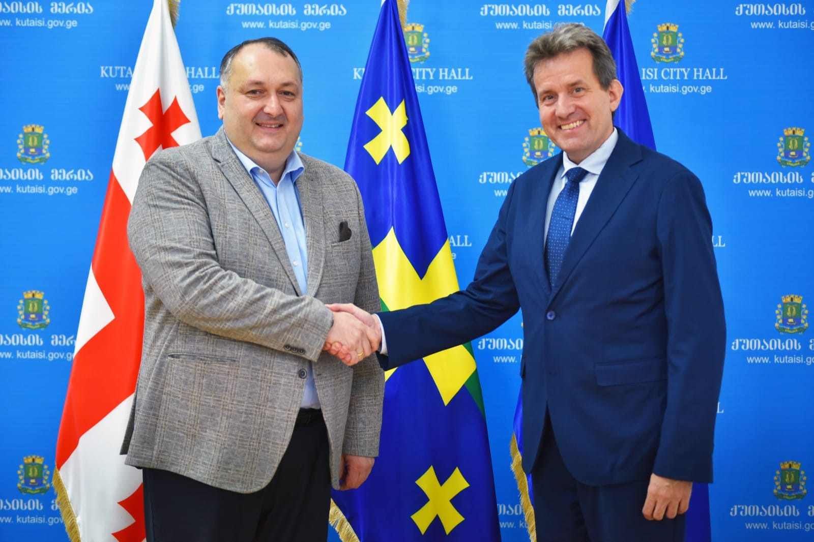 The Mayor of Kutaisi Ioseb Khakhaleishvili met with the head of the Georgian representation of the United Nations Children's Fund Jesper Moller