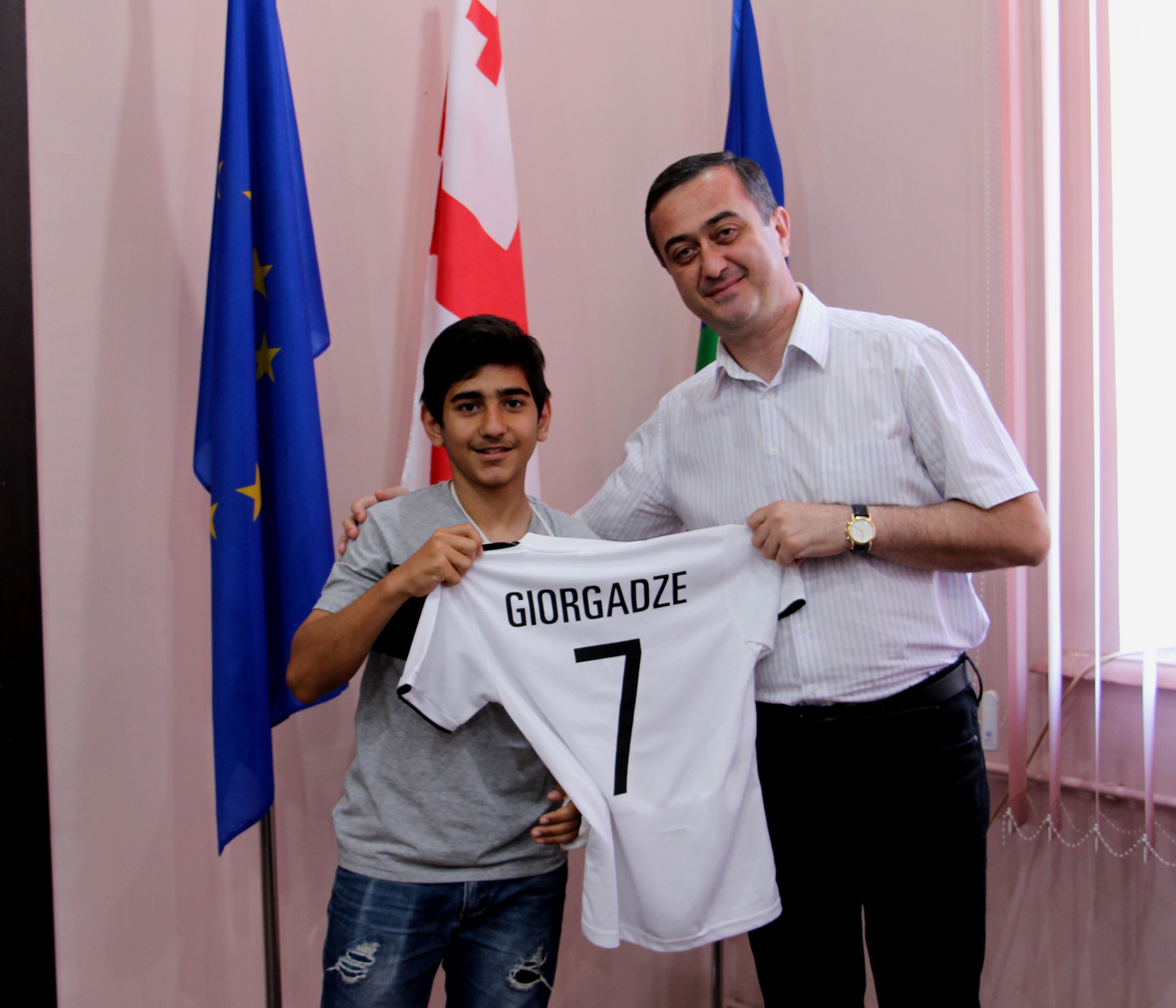 Chairman of Kutaisi City Council Nikoloz Lataria met with successful members of the children's football club "Kutaisi"